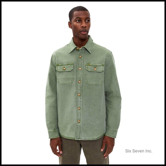 Sunwashed Canvas CPO Shirt Jacket Classic Retro Oversized Casual Button Down